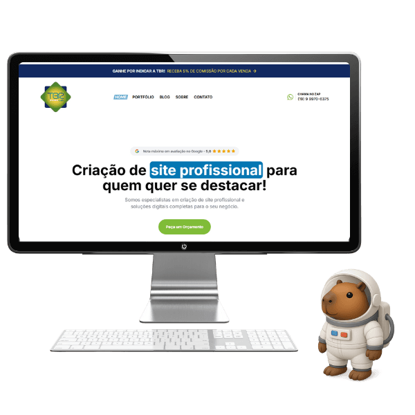 Mascote Capivara Astronauta flutuando no espaço